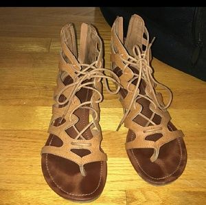 Sexy Tan Gladiator Sandals